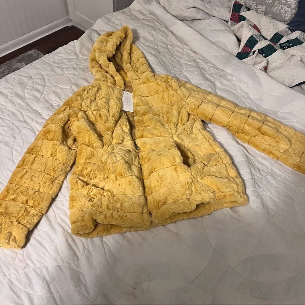 Cozy Yellow Faux Fur Jacket